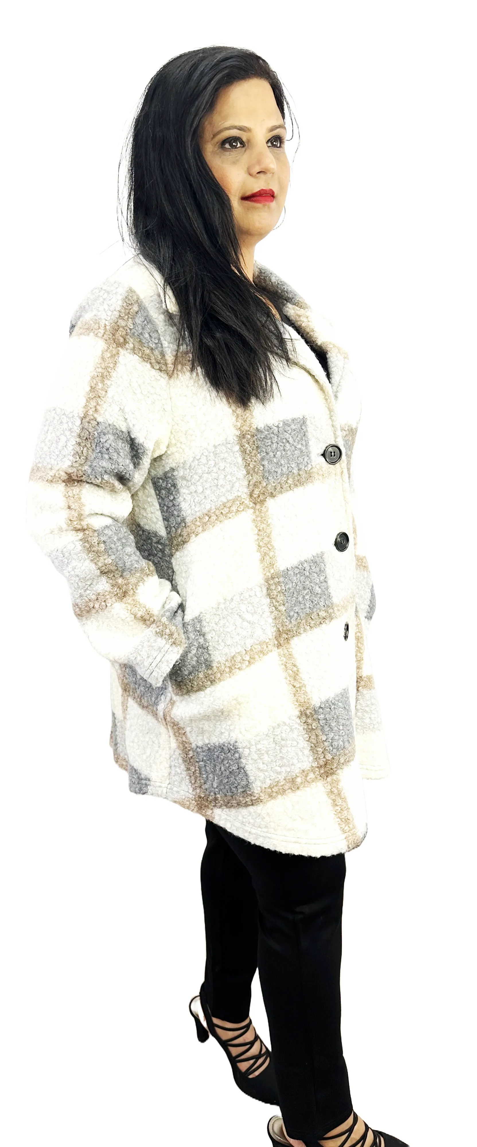 Warm and Cozy Woven Plaid Coat