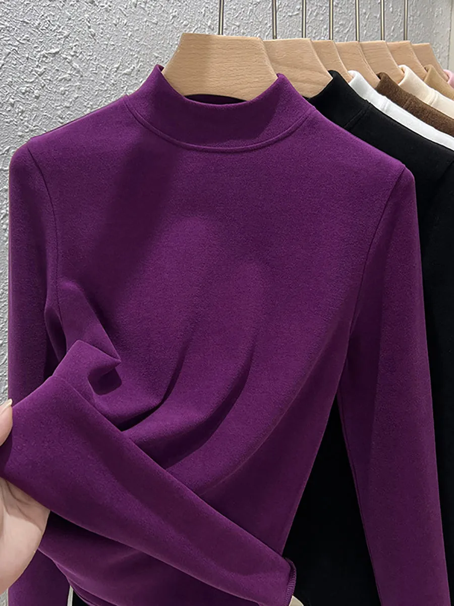 Women Autumn Casual Warm Turtleneck Blouse