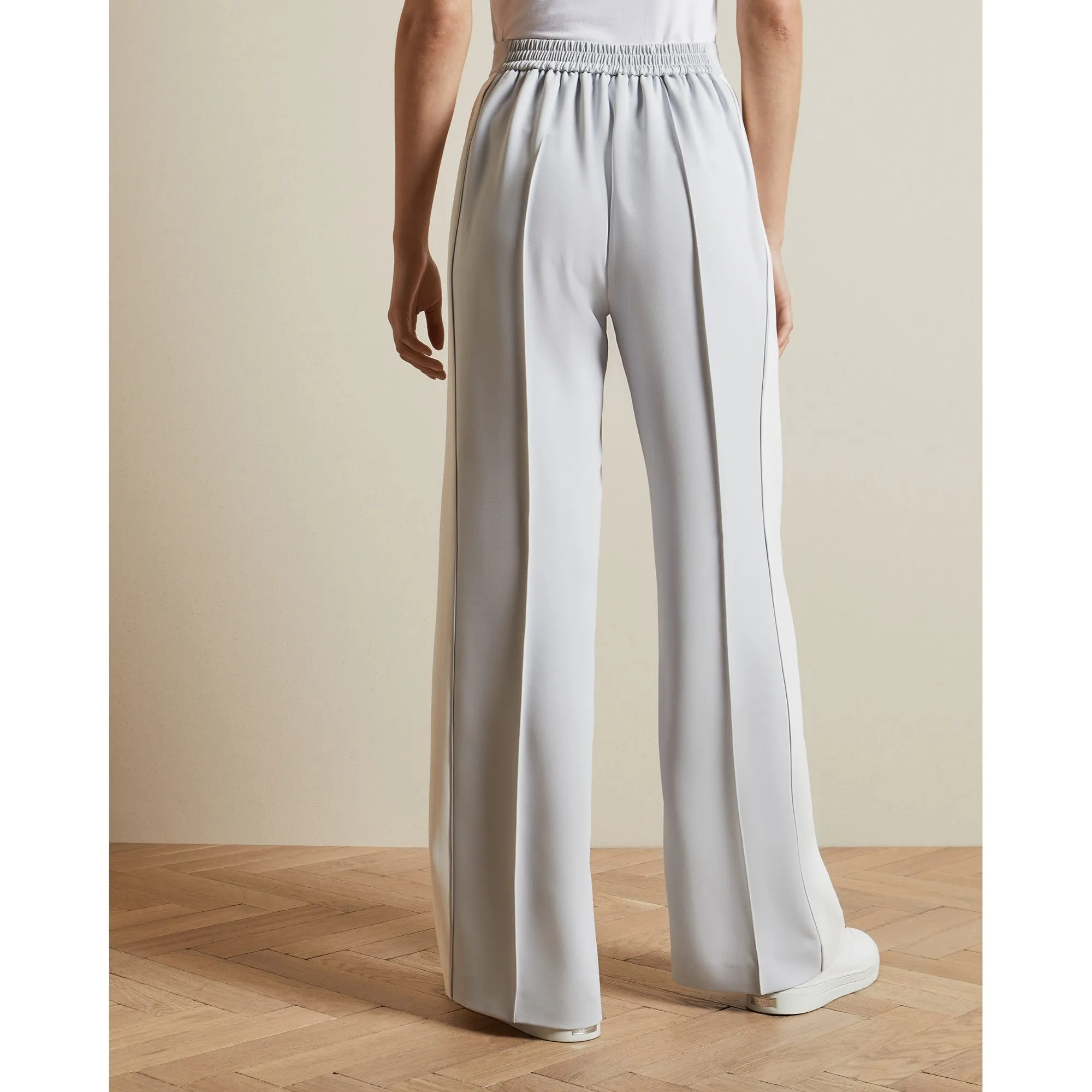 Women Wmt-Clarpa-Wh2W-Contrast Panel Wide Leg Trouser - Ivory